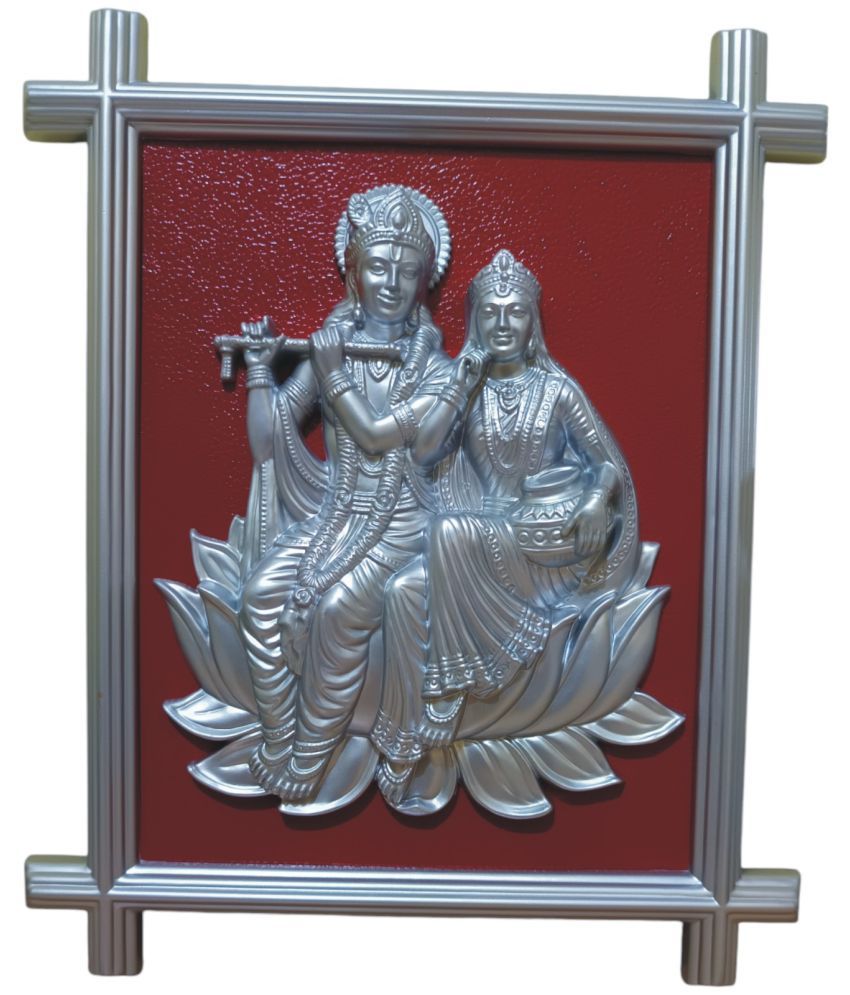     			WINSOME COLLECTION Plastic Radha Krishna Wall Hanging Wall Sculpture Silver - Pack of 1