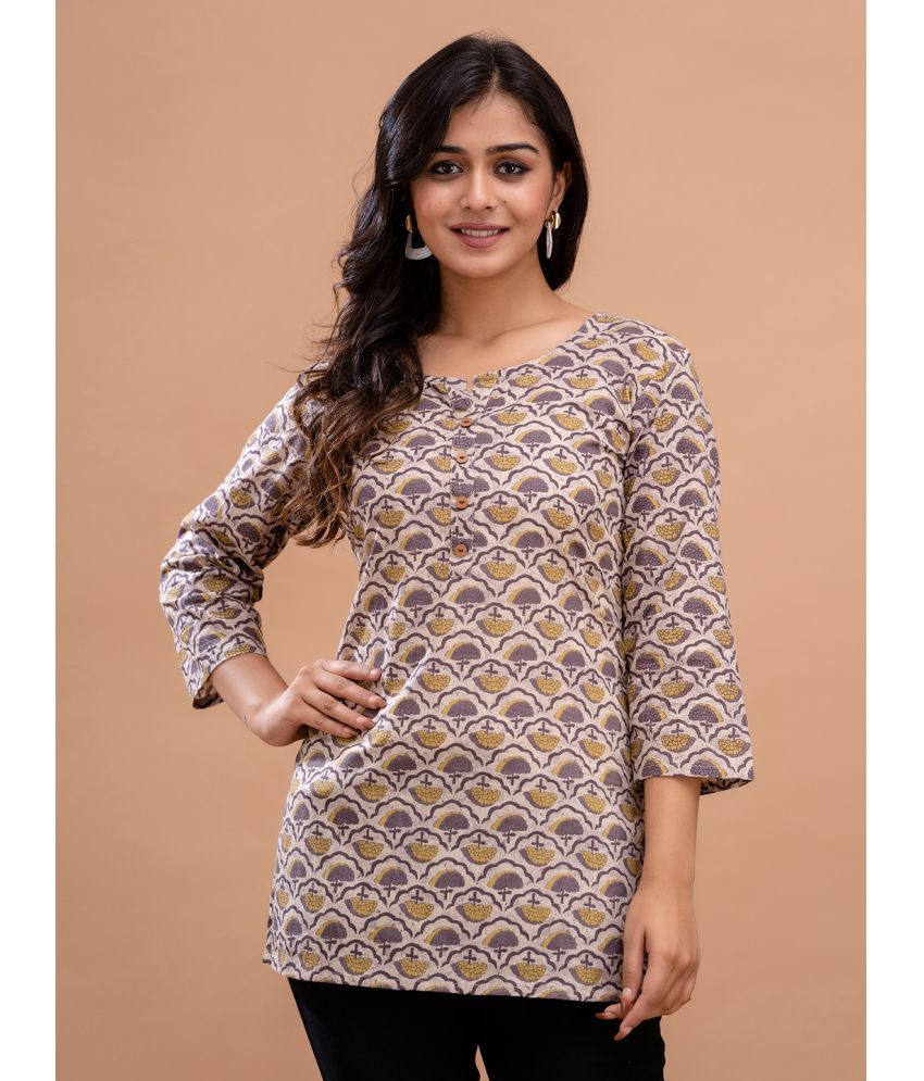     			feranoid Pack of 1 Cotton Blend Printed Straight Women's Kurti - ( Multicolor )