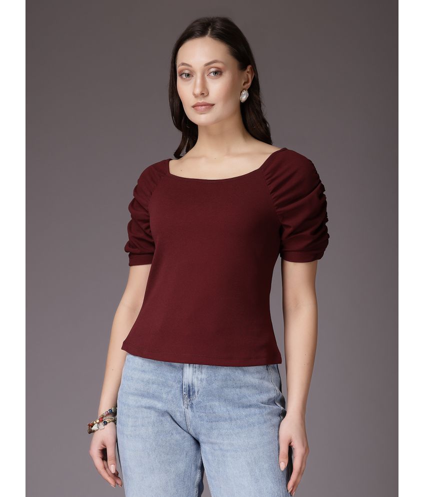     			Freehand Maroon Polyester Women's Regular Top ( Pack of 1 )