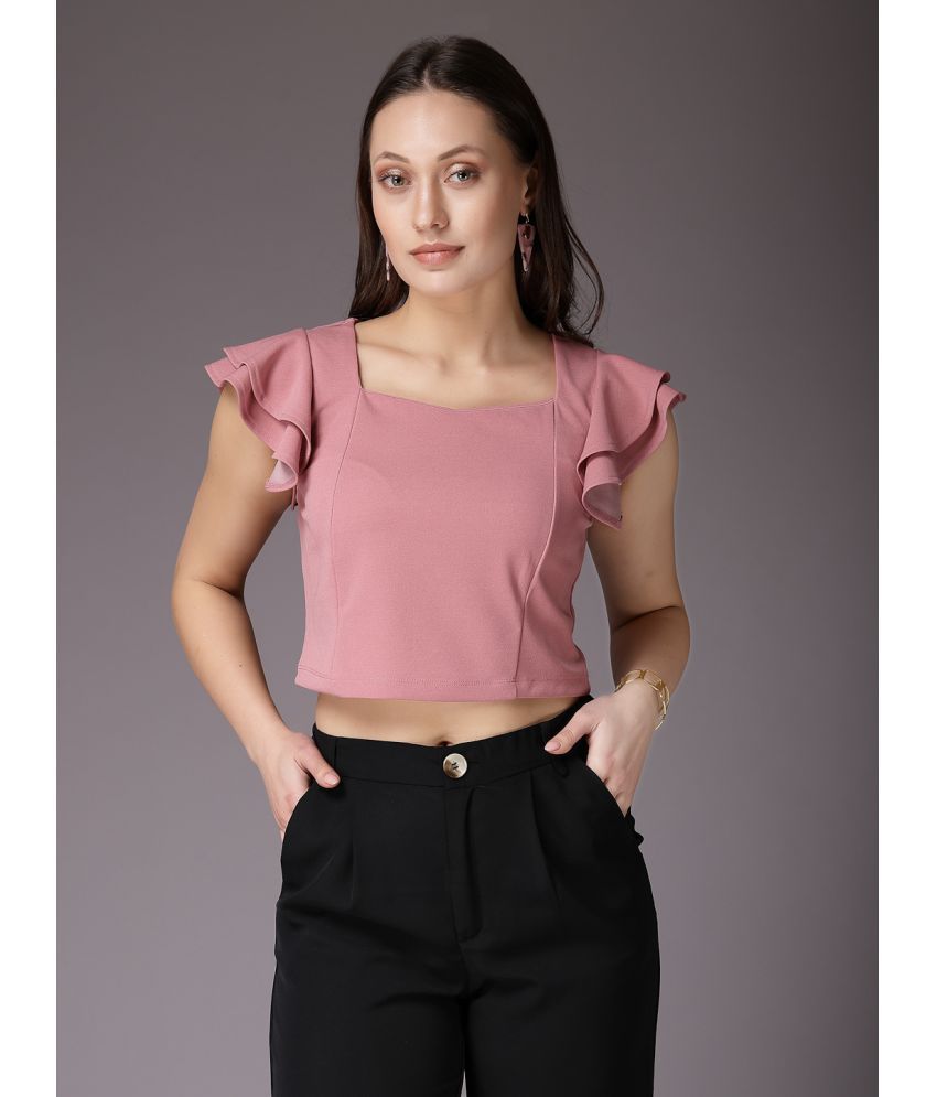     			Freehand Pink Polyester Women's Crop Top ( Pack of 1 )