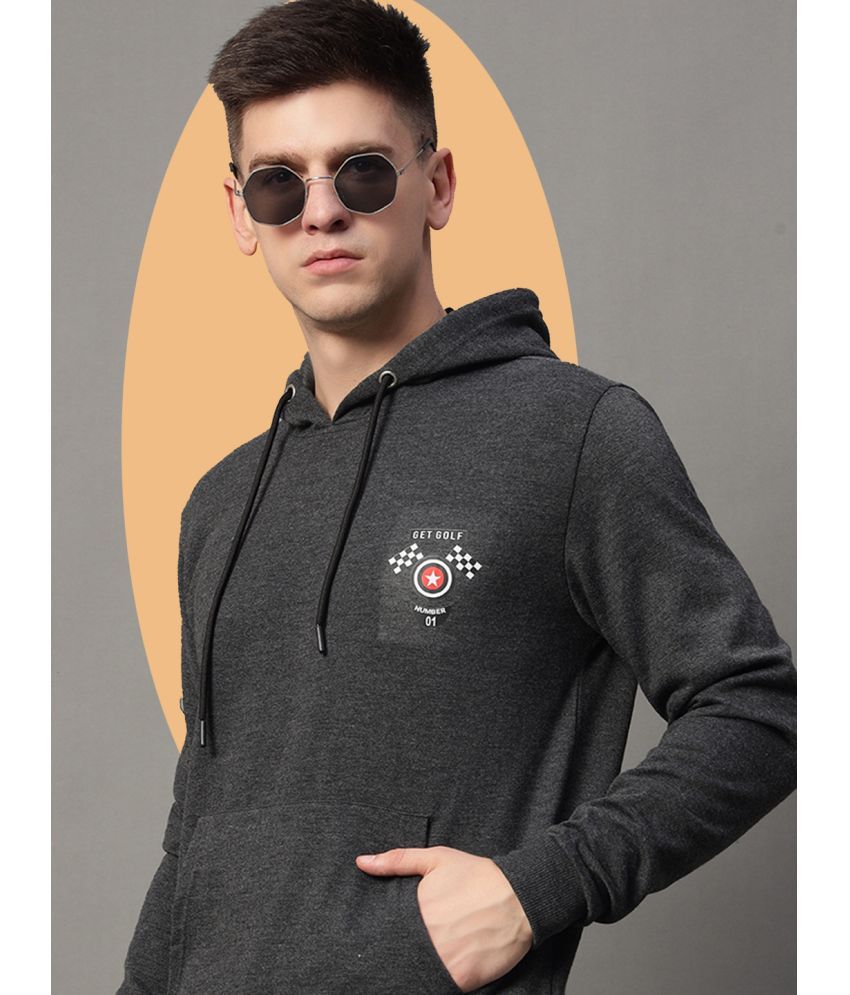     			GET GOLF Cotton Blend Hooded Men's Sweatshirt - Charcoal ( Pack of 1 )