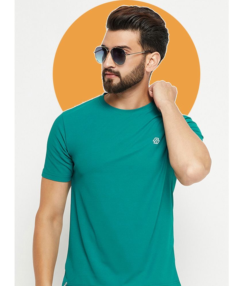     			Nuovo Cotton Blend Regular Fit Solid Half Sleeves Men's Round T-Shirt - Dark Green ( Pack of 1 )