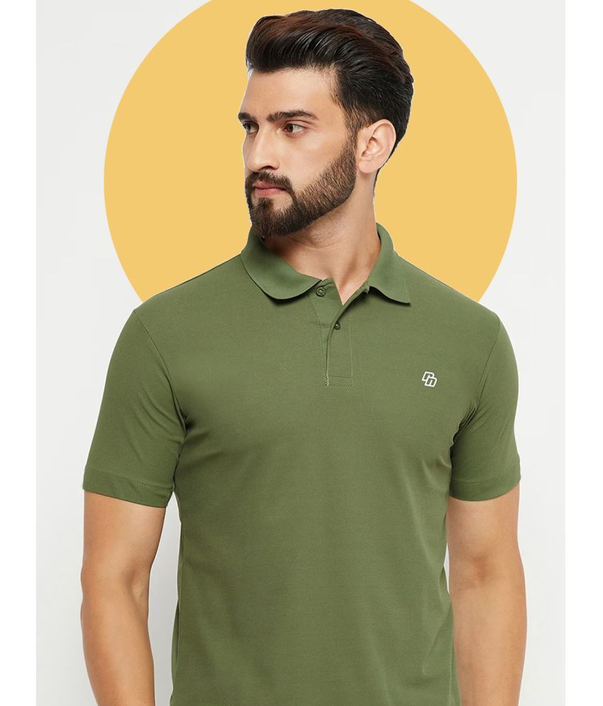     			Nuovo Pack of 1 Cotton Blend Regular Fit Solid Half Sleeves Men's Polo T Shirt ( Green )