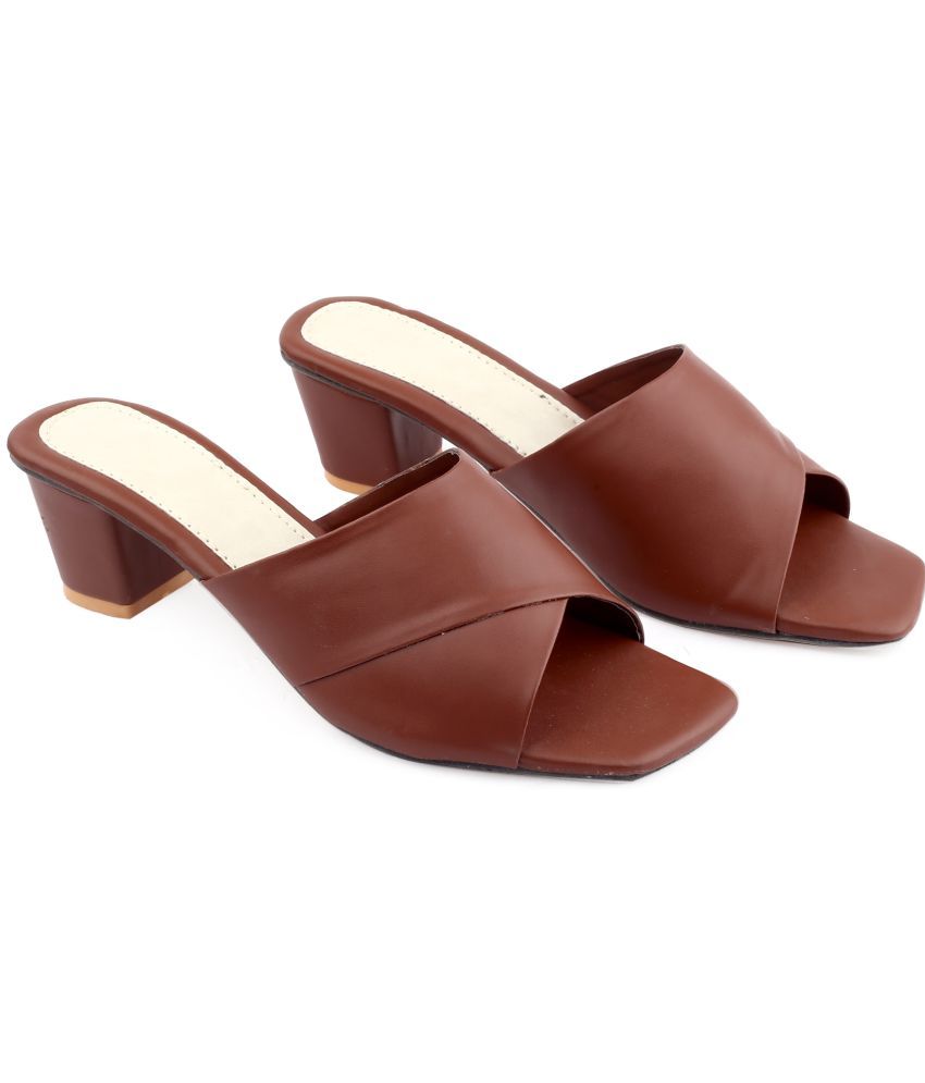     			Paduki Brown Women's Slip On Heels