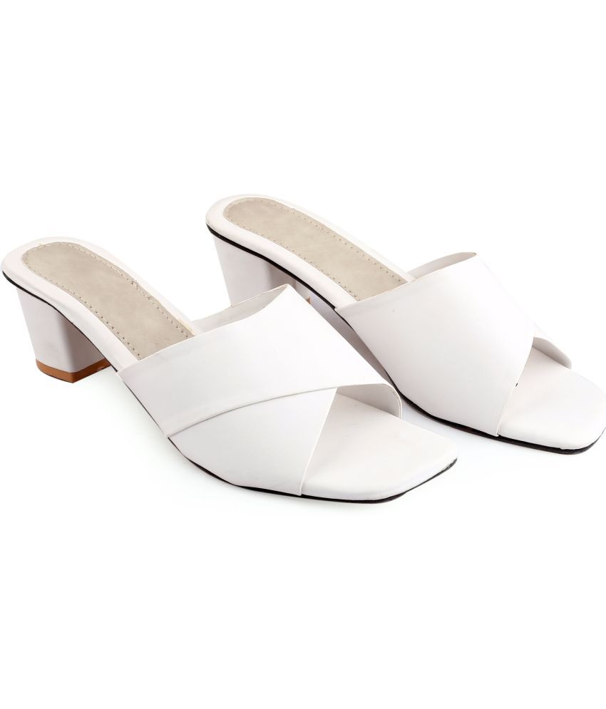     			Paduki White Women's Slip On Heels