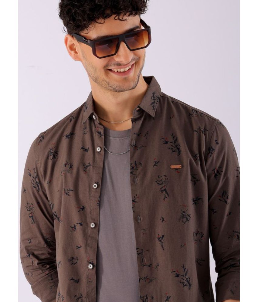     			The Indian Garage Co. 100% Cotton Regular Fit Printed Full Sleeves Men's Casual Shirt - Olive ( Pack of 1 )