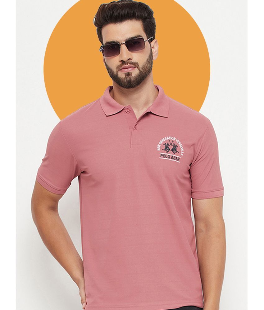     			renuovo Pack of 1 Cotton Blend Regular Fit Solid Half Sleeves Men's Polo T Shirt ( Pink )