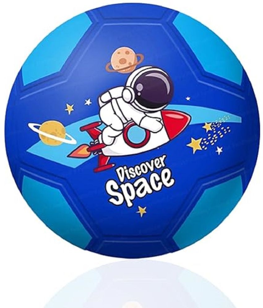     			DENFE  Football for Kids – 9 Inch Colorful Space Football Sports Toy – Extra Grip Silicone Rubber Beach Ball Sports Outdoor Game, Inflatable Ball for Kids Boys 3+ Years (Pack of 1) (Blue)