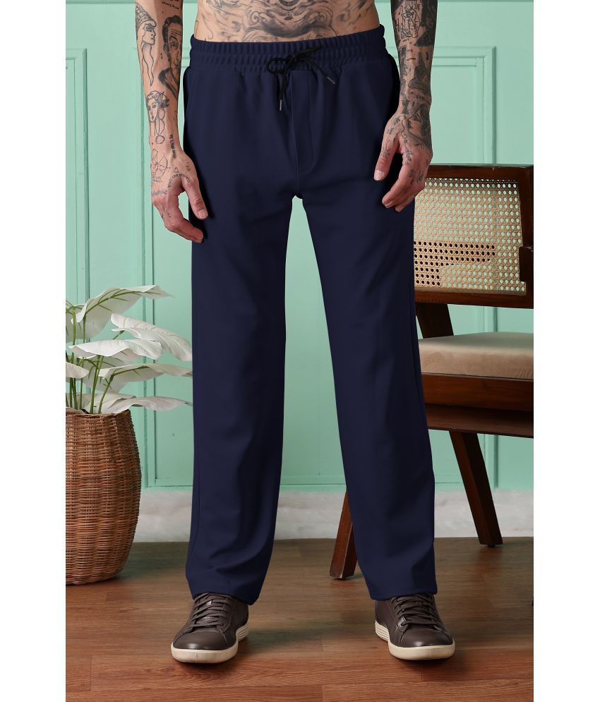     			FOXTER Blue Cotton Blend Men's Trackpants ( Pack of 1 )