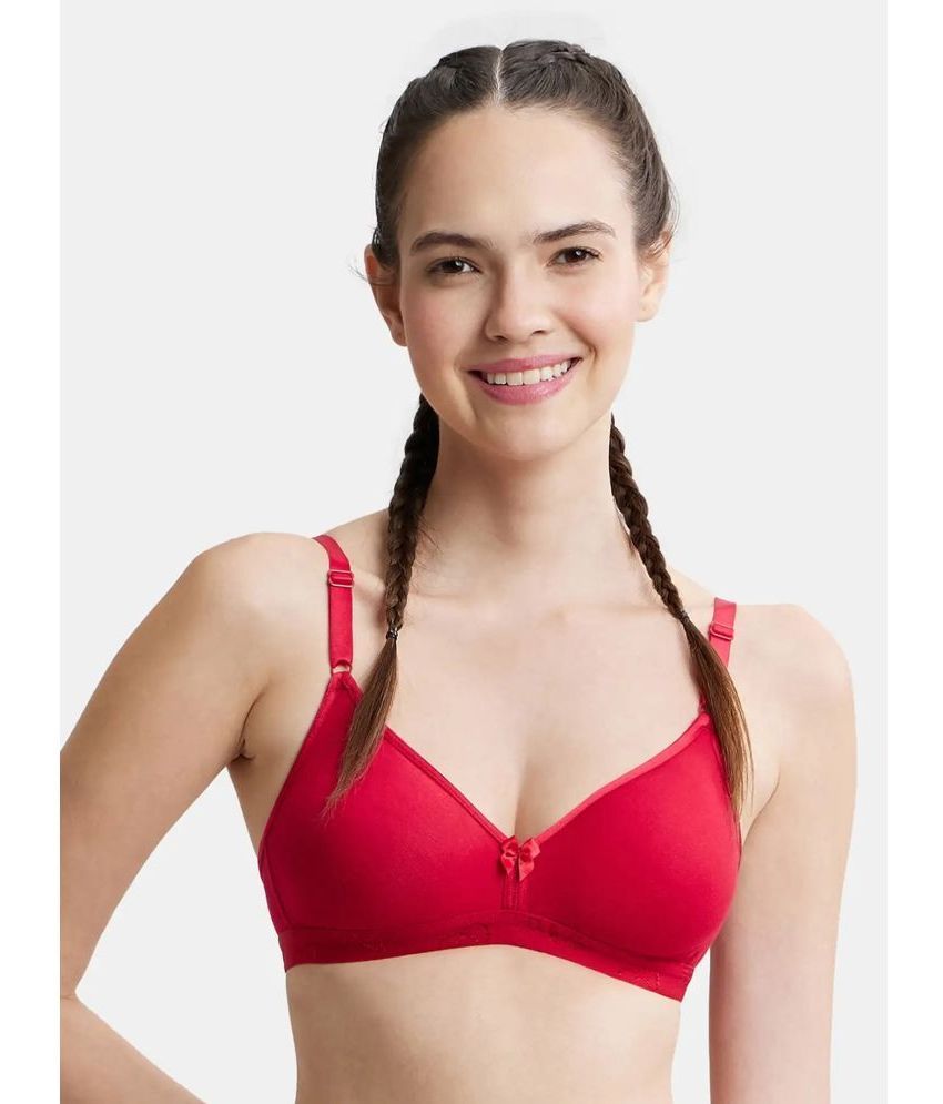     			Jockey Pack of 1 Cotton Non Padded T-Shirt Bra For Women ( Red )