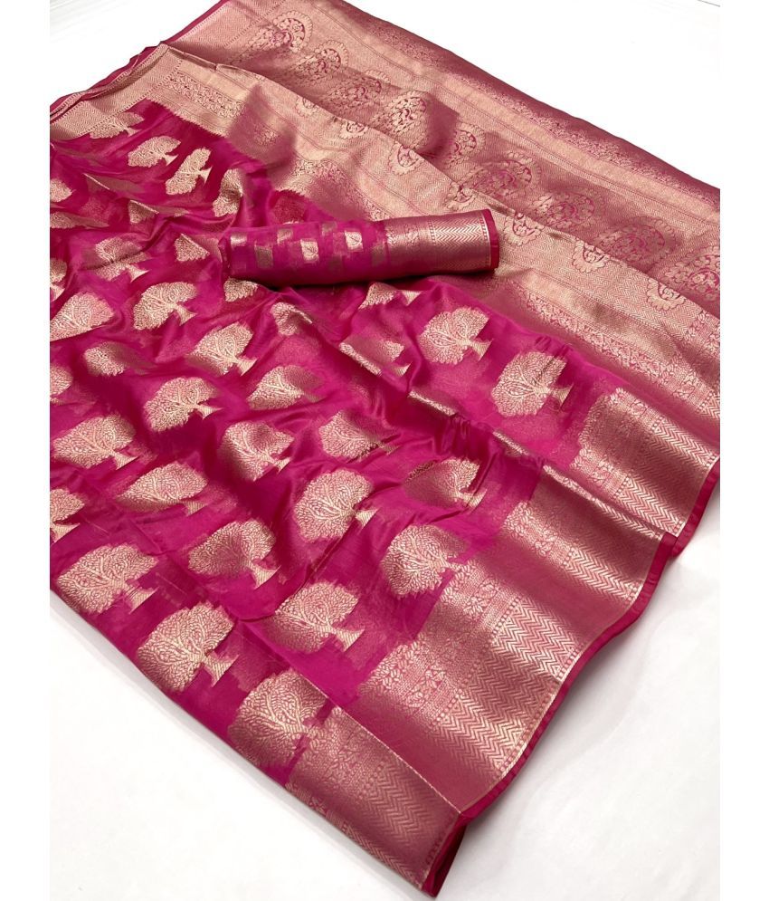     			KOMAL NX Pack of 1 Organza Woven Saree With Blouse Piece ( Multicolor )