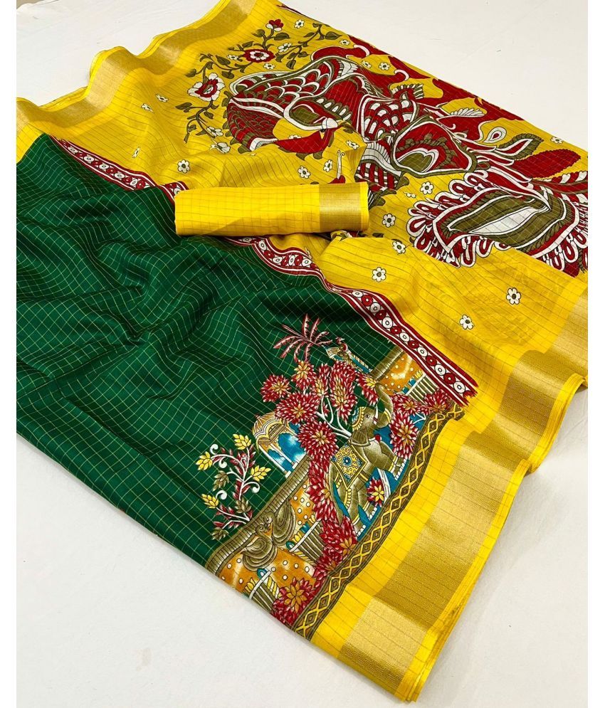     			KOMAL NX Pack of 1 Silk Blend Printed Saree With Blouse Piece ( Multicolor )