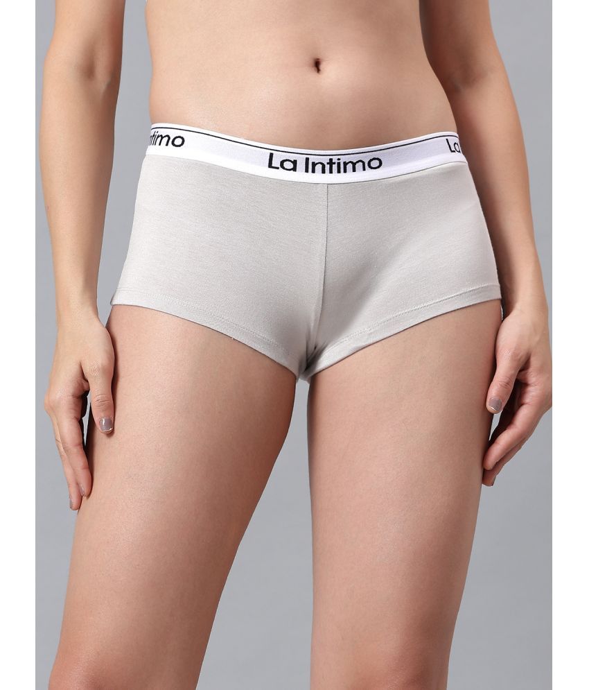     			La Intimo Pack of 1 Modal Boy Shorts For Women ( Grey )