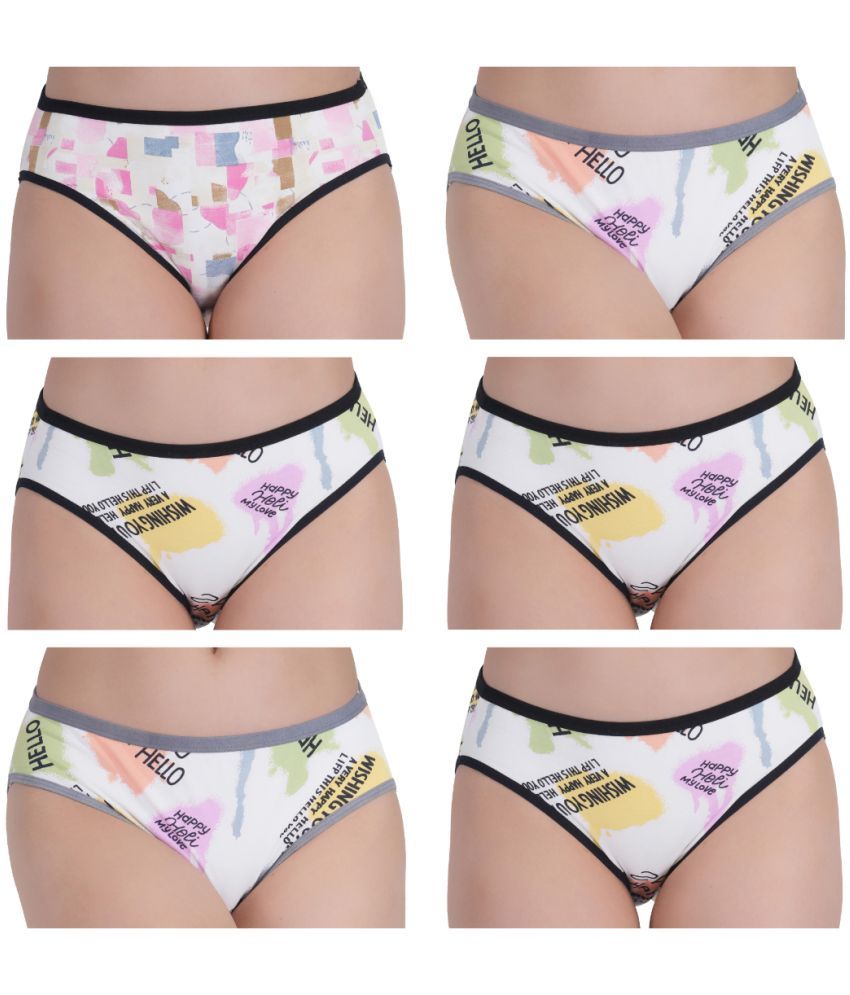     			Louis Craft Pack of 6 Cotton Bikini For Women ( Multicolor3 )