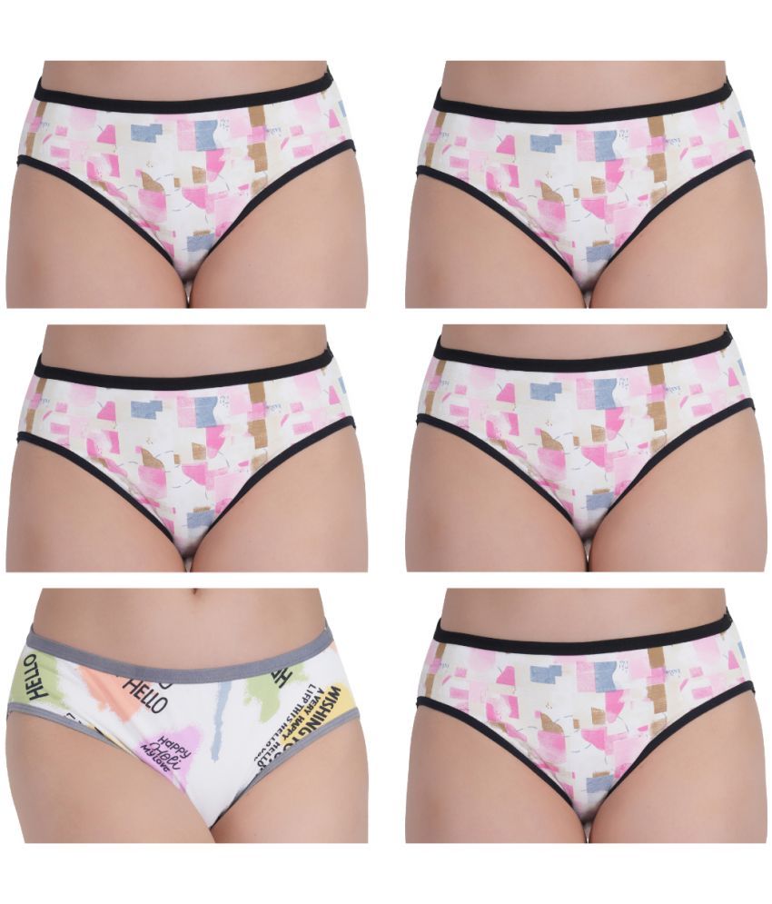     			Louis Craft Pack of 6 Cotton Bikini For Women ( Multicolor )