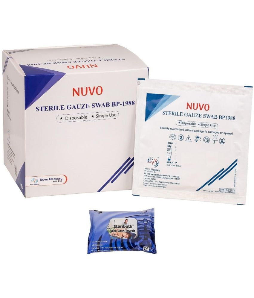     			NUVO MEDSURG Sterile Gauze Swab (10Cm X 10Cm X 8 Ply) Type - 20 Gauze Swab