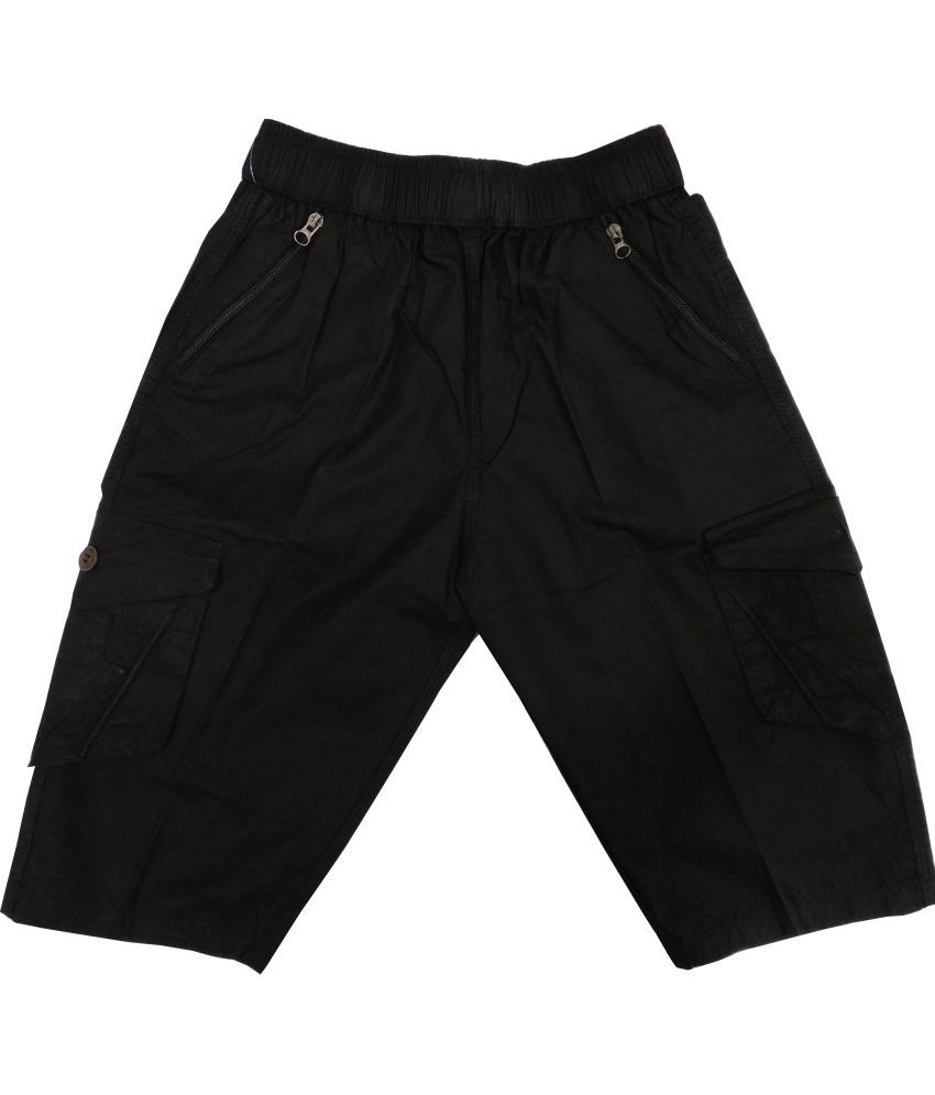     			Reoutlook Pack of 1 Cotton Shorts For Boys ( Black )