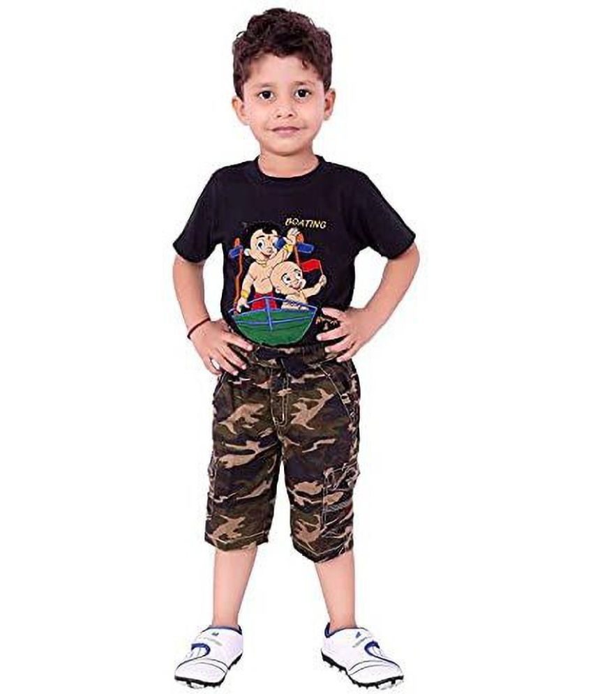     			Reoutlook Pack of 1 Cotton Blend Three-Fourth For Boys ( Brown )