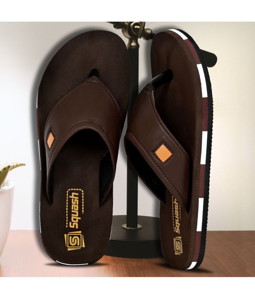     			Squash Brown Men's Thong Flip Flop