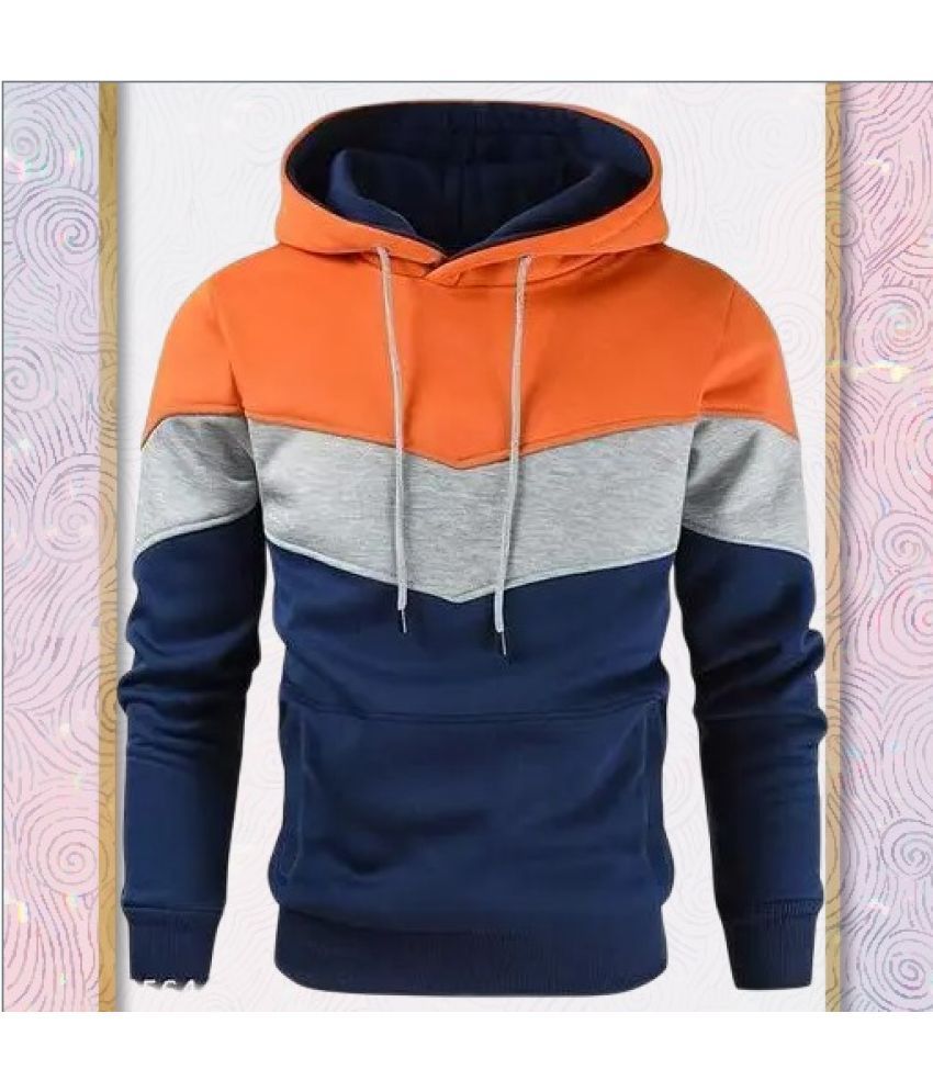     			TOROLY Fleece Hooded Men's Sweatshirt - Orange ( Pack of 1 )