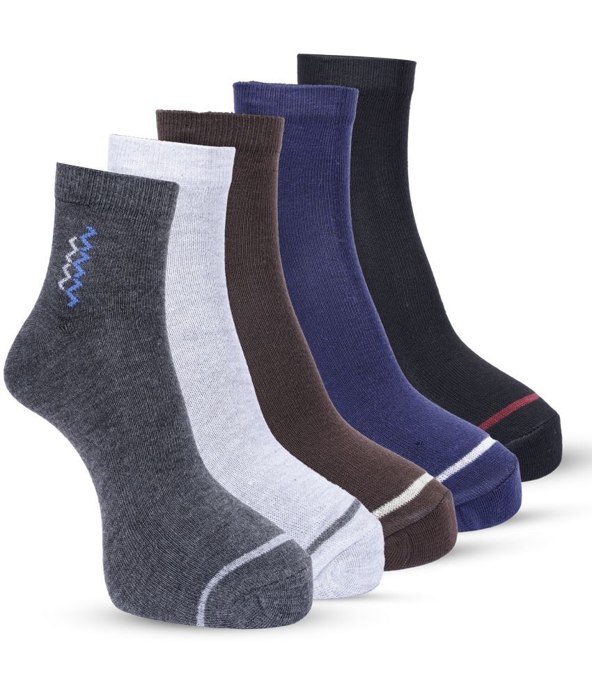     			Texfro Pack of 5 Men's 100% Organic Cotton Ankle Length Socks ( Multicolor )