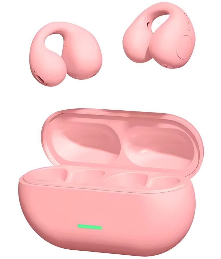     			VERONIC T75 EAR CLIP OWS Bluetooth True Wireless (TWS) On Ear 30 Hours Playback Comfirtable in ear fit IPX4(Splash & Sweat Proof) Pink