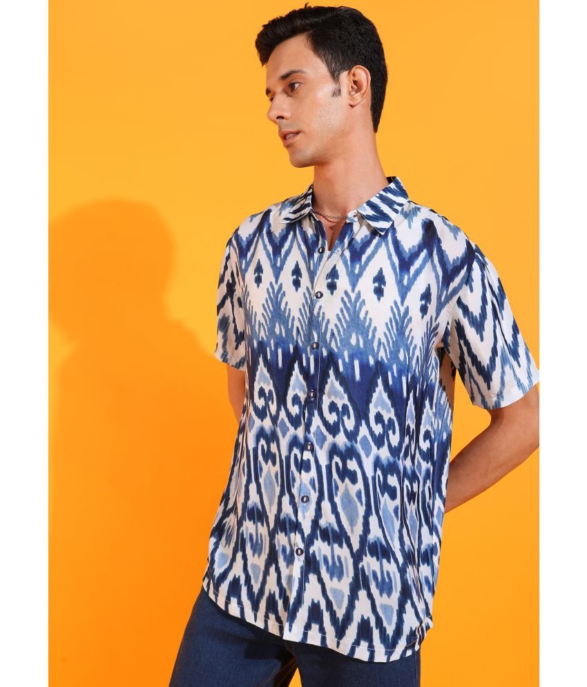     			Yash Gallery Polyester Regular Fit Printed Half Sleeves Men's Casual Shirt - Blue ( Pack of 1 )