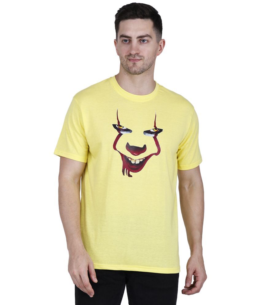     			life dream Cotton Blend Regular Fit Printed Half Sleeves Men's Round T-Shirt - Yellow ( Pack of 1 )