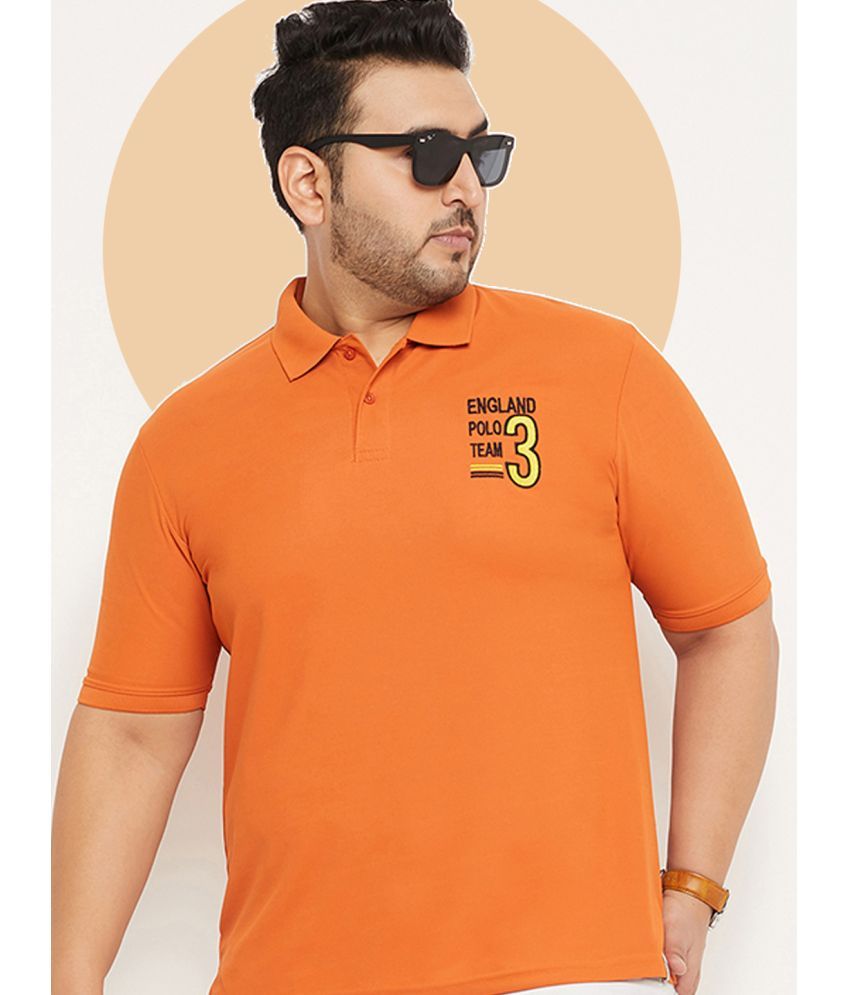     			renuovo Pack of 1 Cotton Blend Regular Fit Solid Half Sleeves Men's Polo T Shirt ( Orange )