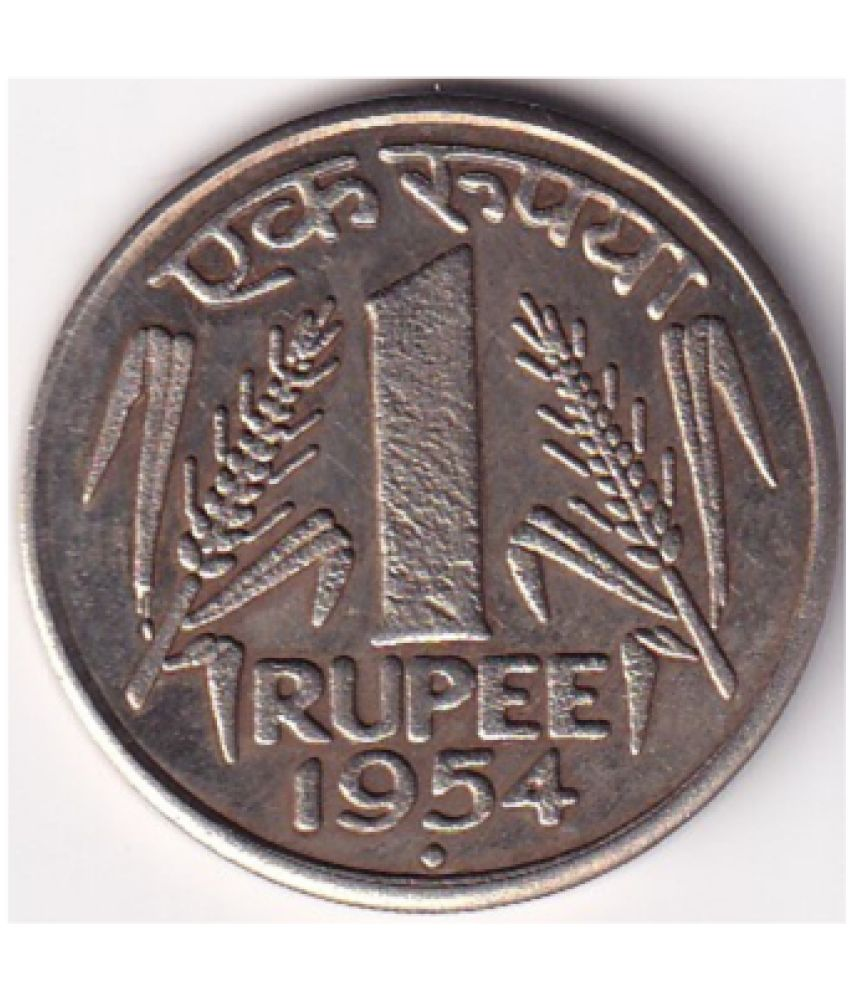     			1954 ONE RUPEES REPUBLIC INDIA EXTREMELY RARE COIN