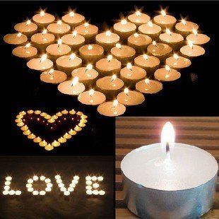     			AG White Romance Wax Tea Light Candle 5 cm ( Pack of 1 )