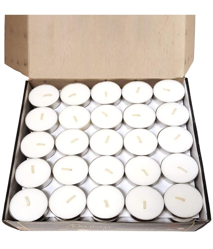     			AG White Wax Tea Light Candle 5 cm ( Pack of 1 )