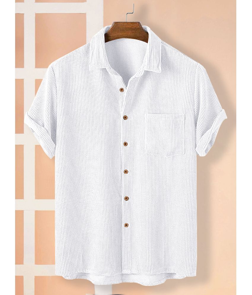     			Eyebogler Cotton Blend Regular Fit Solids Half Sleeves Men's Casual Shirt - White ( Pack of 1 )