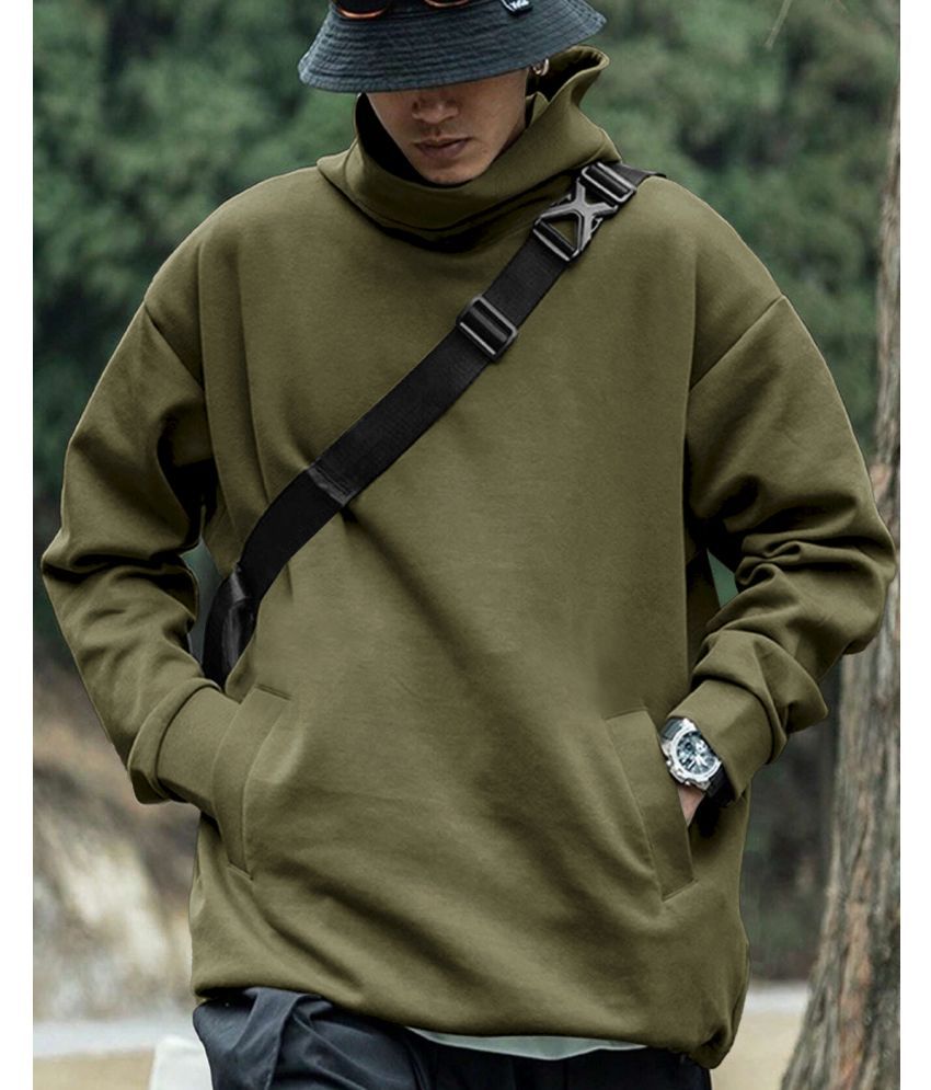     			Eyebogler Fleece Hooded Men's Sweatshirt - Green ( Pack of 1 )