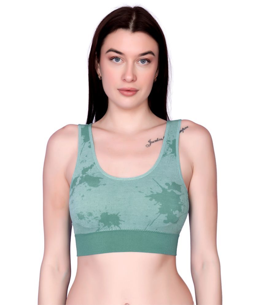     			Flenzy Pack of 1 Nylon Lightly Padded Everyday Bra For Women ( Green )