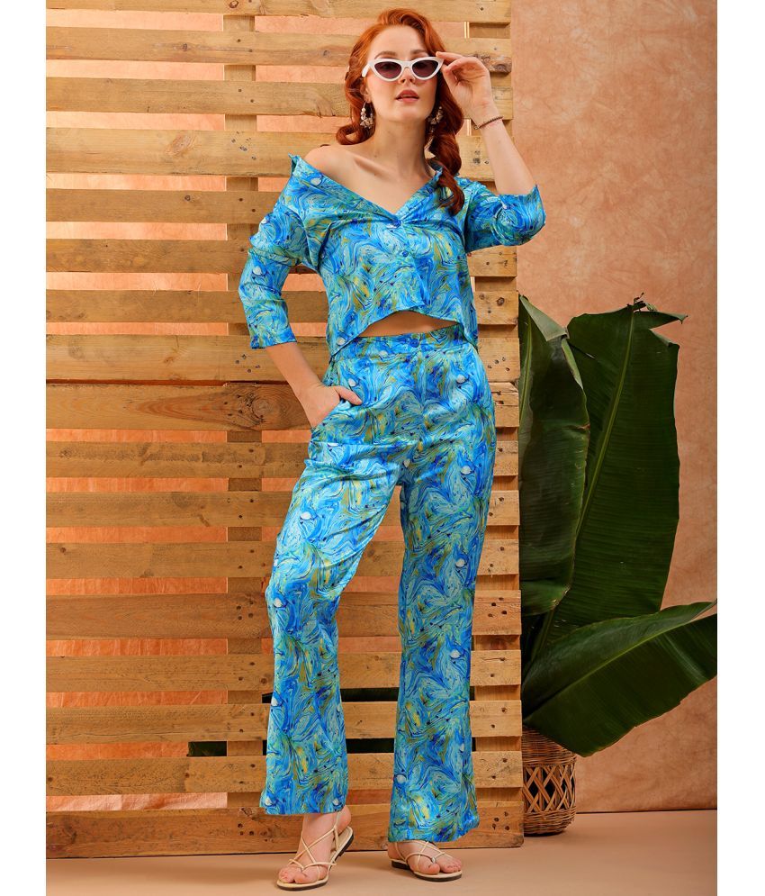     			Freehand Blue Printed Pant Top Set