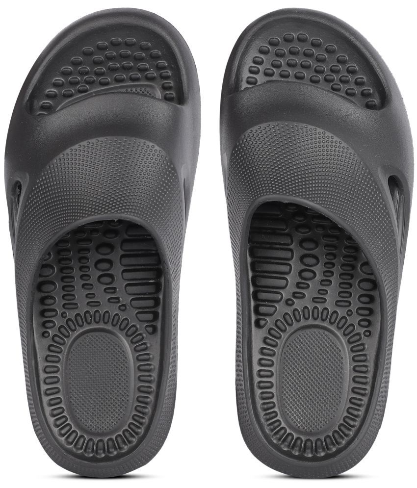     			HEATUP FOOTWEAR Black Men's Slide Flip Flop