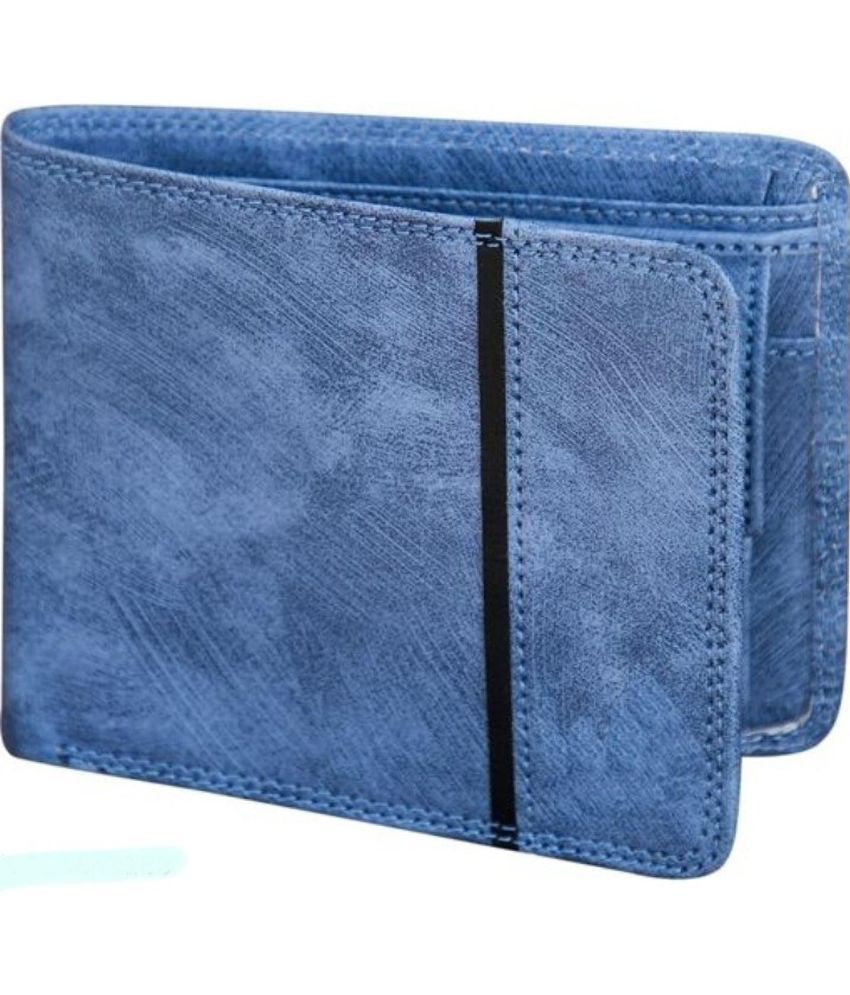     			HRFSTAR 100% Leather Solid Men's Regular Wallet With 3 Slots For Card ( Blue , Pack of 1 )