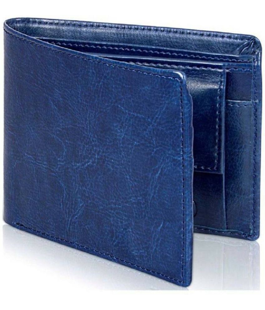     			HRFSTAR PU Solid Men's Money Clipper With 5 Slots For Card ( Blue , Pack of 1 )