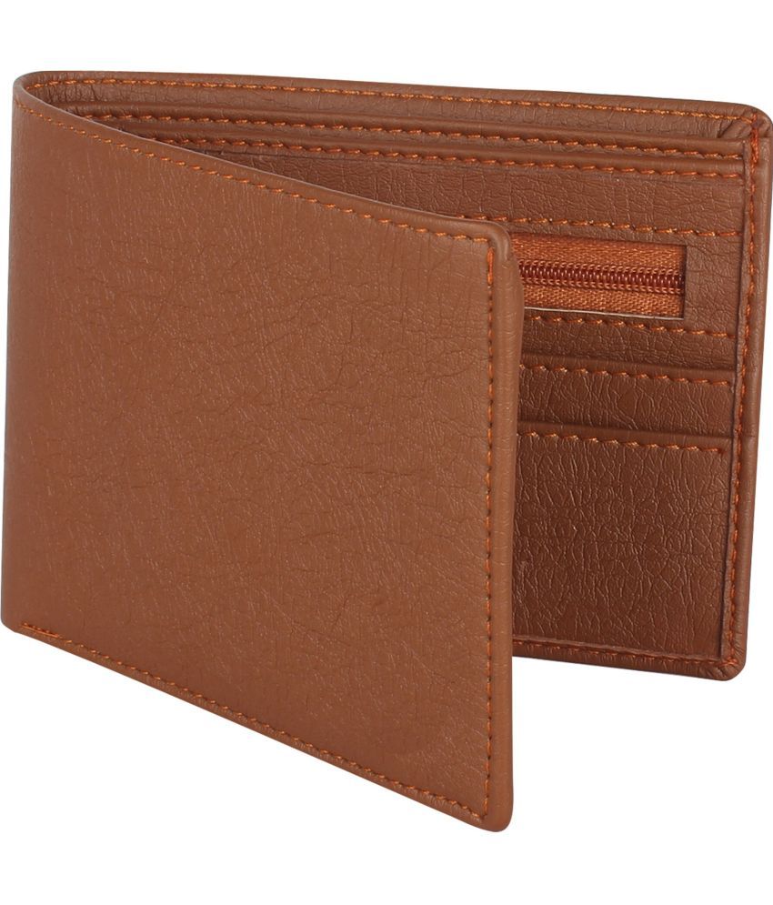     			HRFSTAR PU Solid Men's Regular Wallet With 10 Slots For Card ( Tan , Pack of 1 )