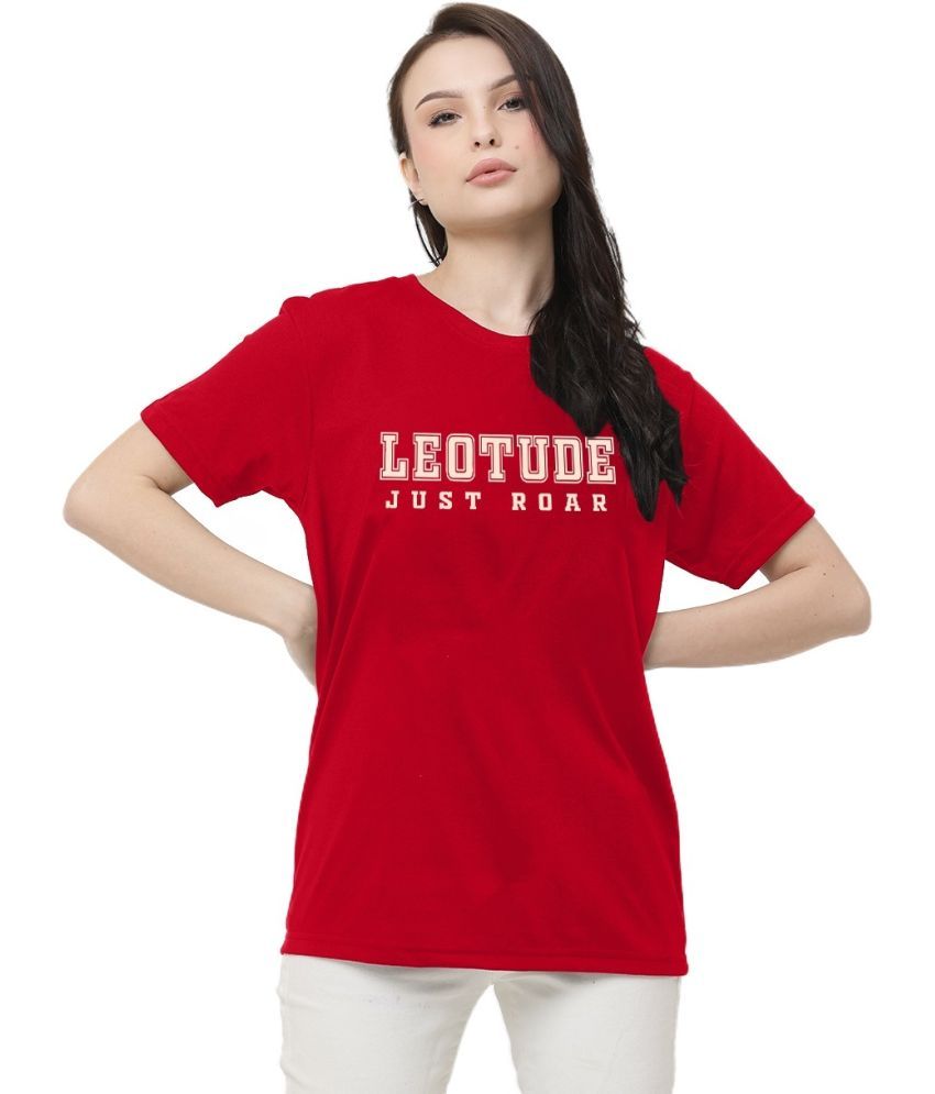     			Leotude Pack of 1 Cotton Blend Women's T-Shirt ( Red )