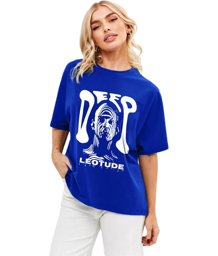     			Leotude Pack of 1 Cotton Blend Women's T-Shirt ( Blue )