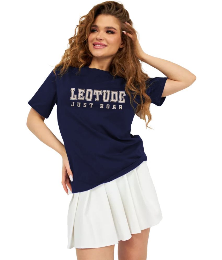     			Leotude Pack of 1 Cotton Blend Women's T-Shirt ( Blue )