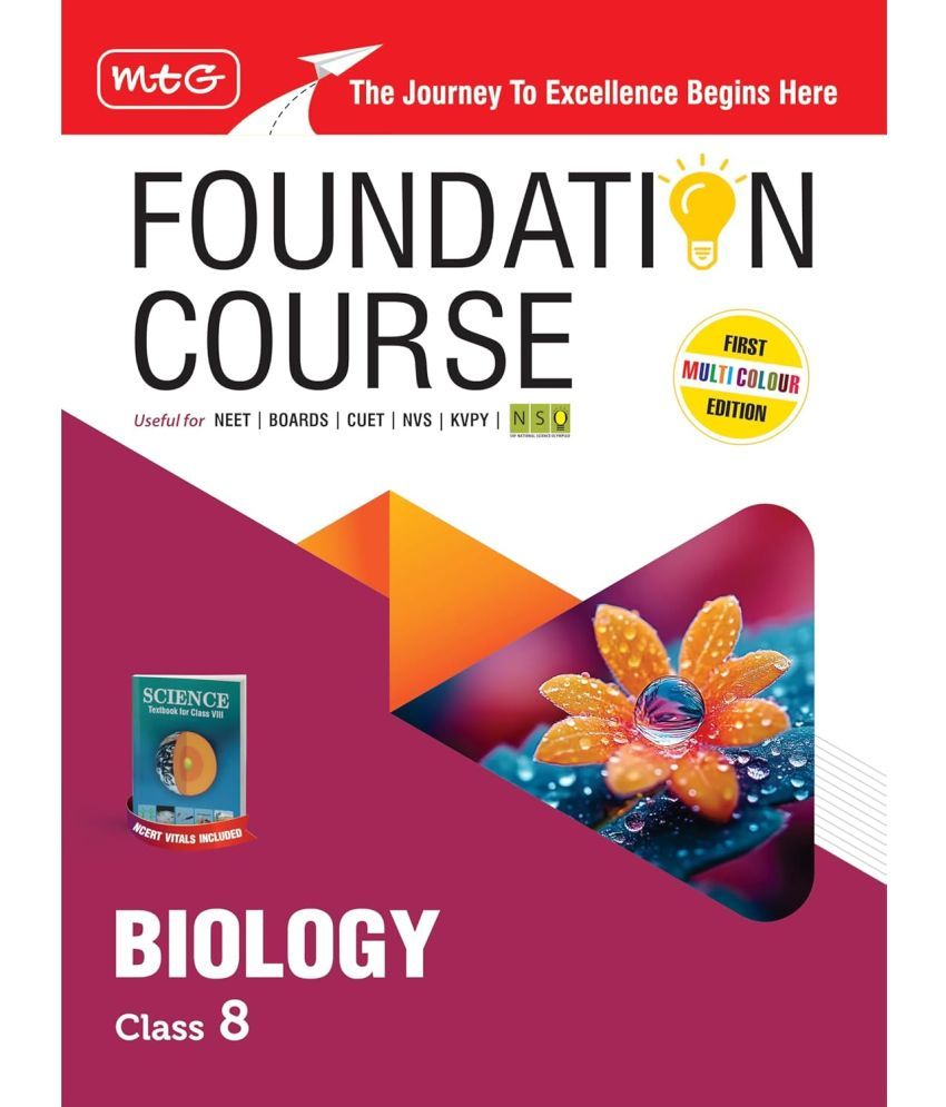     			MTG Foundation Course Class 8 Biology Book (Edition 2025) For NEET, NSO Olympiad, CUET, NVS, KVPY & Boards Exam | Based on NCERT Latest Pattern