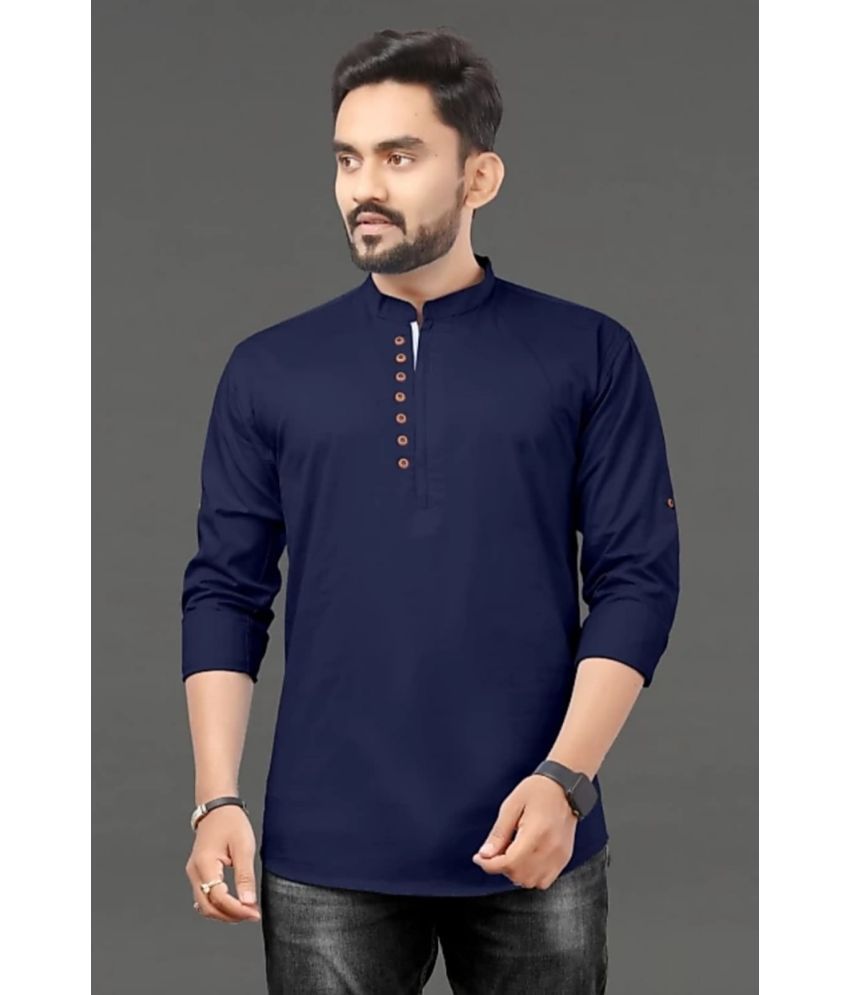     			Nofilter Blue Cotton Blend Men's Regular Kurta ( Pack of 1 )