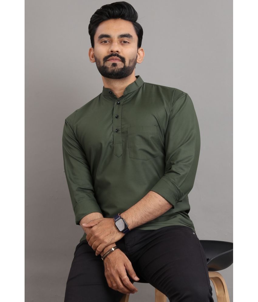     			Nofilter Green Cotton Blend Men's Regular Kurta ( Pack of 1 )