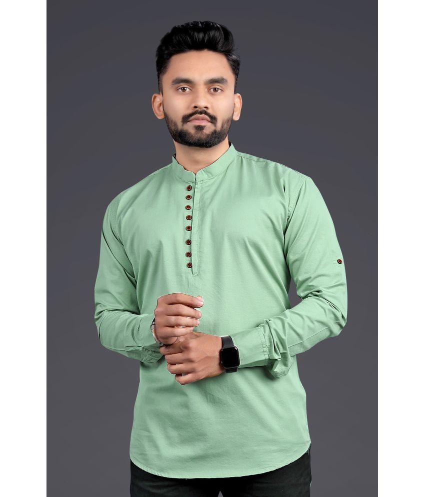     			Nofilter Light Green Cotton Men's Regular Kurta ( Pack of 1 )