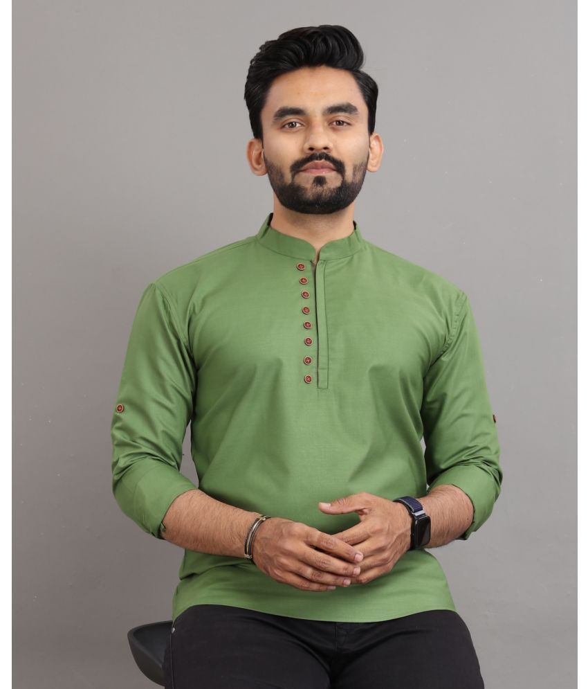     			Nofilter Light Green Cotton Men's Regular Kurta ( Pack of 1 )