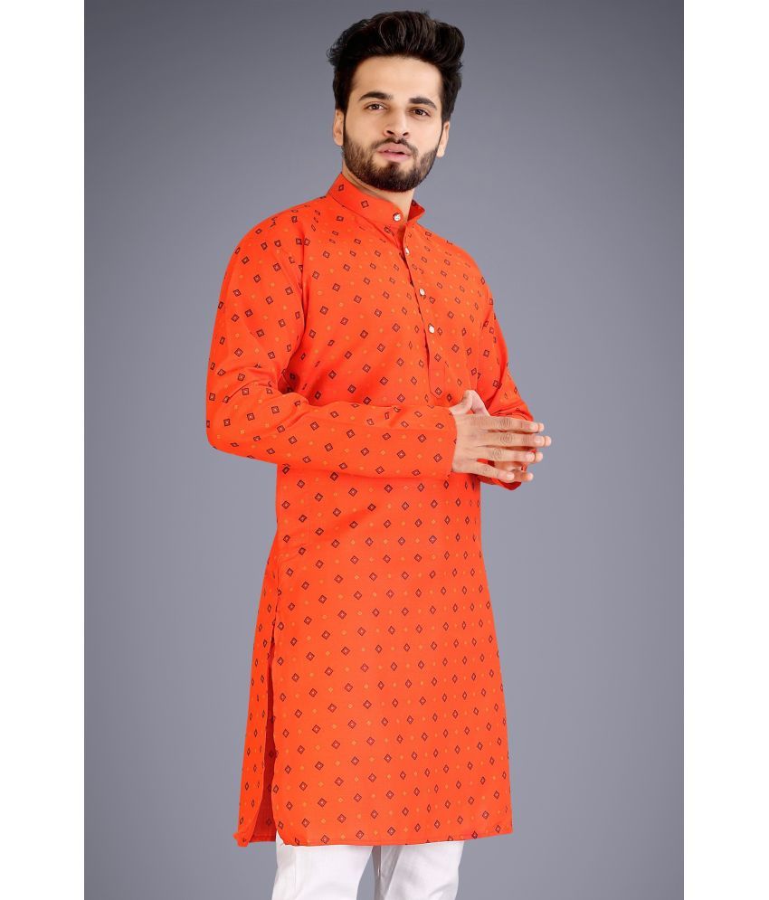     			Nofilter Orange Cotton Blend Men's Regular Kurta ( Pack of 1 )