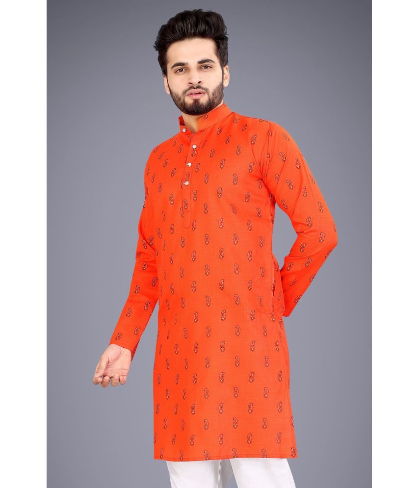     			Nofilter Orange Cotton Blend Men's Regular Kurta ( Pack of 1 )